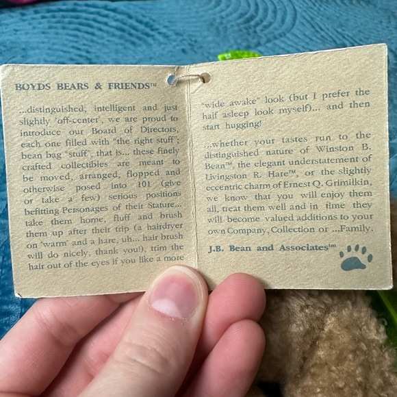 Boyds Bears Bromley with Blue Bow - Picture 8 of 8